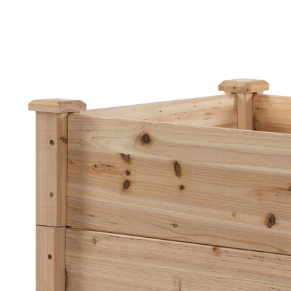 470L Raised Garden Bed, 3-Tier Planter Kit, Elevated Wooden Planters for Garden, Yard & Patio, Wooden Nature