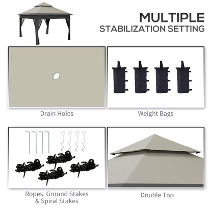 3 x 3(m) Pop Up Gazebo with Mosquito Netting, Easy Setup Marquee Party Tent with 1-Button Push, Double Roof, Carry Bag