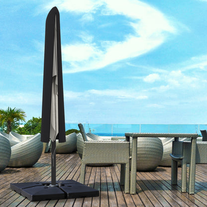 Garden Parasol Cover, Outdoor Patio Umbrella Protector Weatherproof Garden Patio with Rod, Zipper for 2-4.6m Parasol