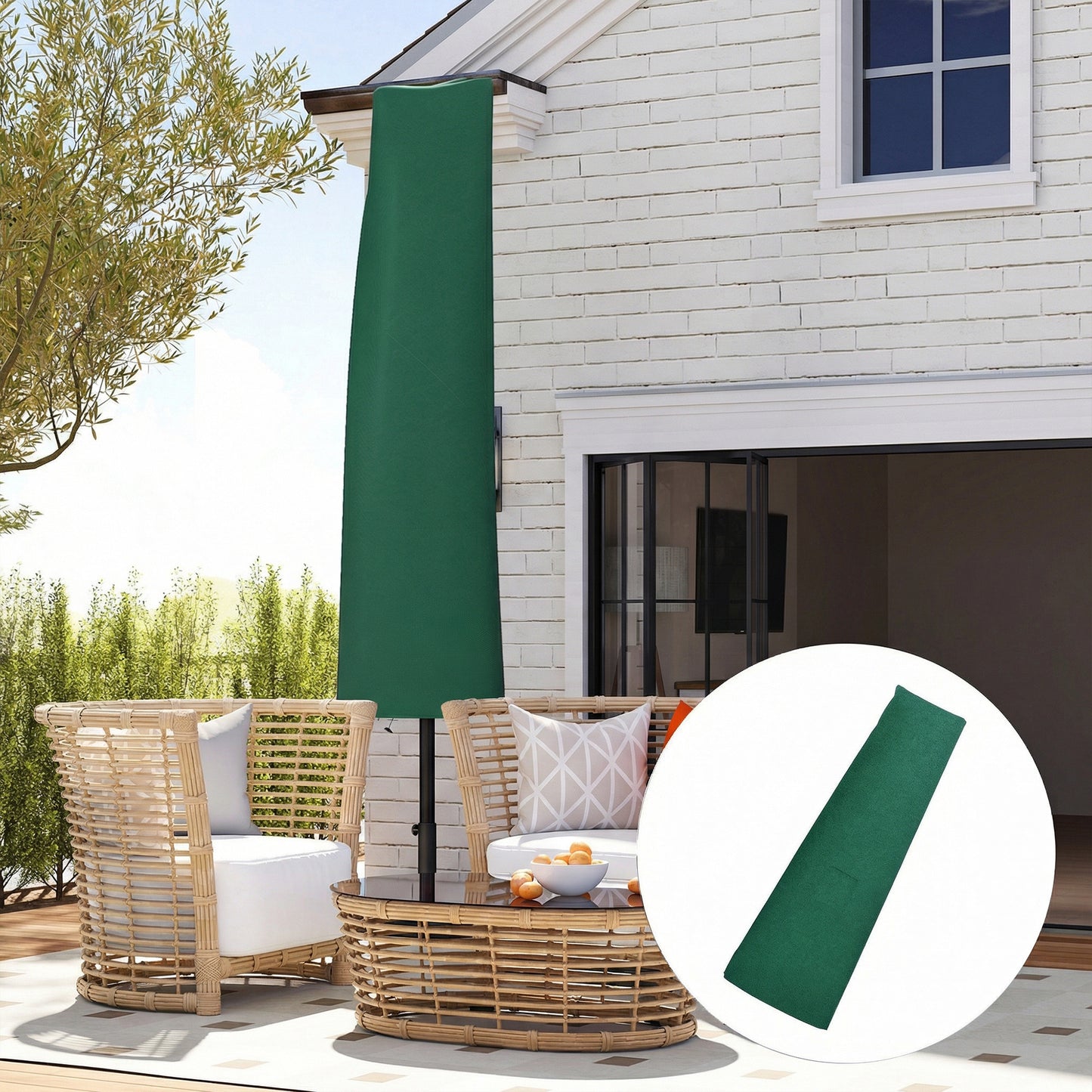 Garden Parasol Cover, Waterproof Cantilever Banana Umbrella Protector, 240 x 48/70 cm for 3 m Cantilever Parasol