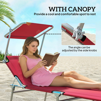 Outdoor Foldable Sun Lounger Set of 2, 4 Level Adjustable Backrest Reclining Sun Lounger Chair with Angle