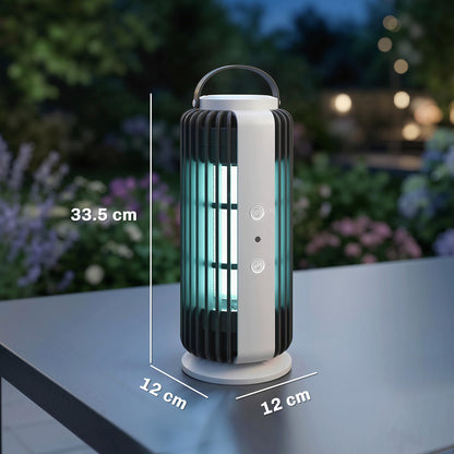 Electric Fly Zapper Indoor, Fly Killer with Fan, 365nm LED Light, Auto On Off Sensor, 8 W Bug Zapper with Handle