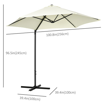 2.5M Garden Cantilever Parasol, Offset Roma Patio Umbrella Hanging Sun Shade Canopy Shelter