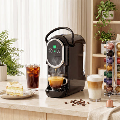 Pod Coffee Machine for Nespresso, Dolce Gusto Capsule & Ground Coffee, Small Semi Automatic Coffee Maker, 19 Bar, 0.6L