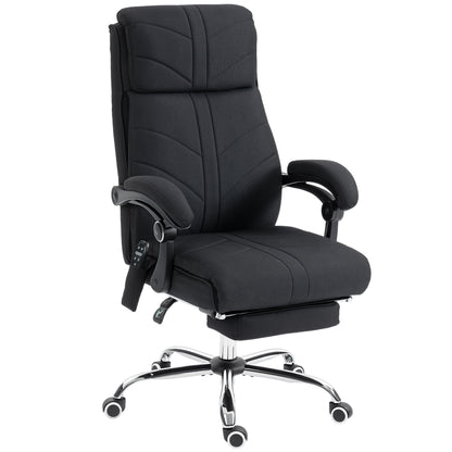 High Back Vibration Massage Office Chair with Footrest, Heated, Black