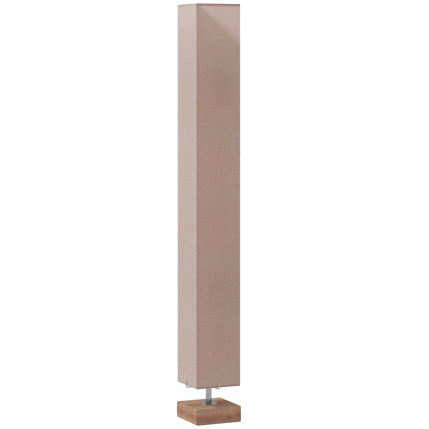 Floor Lamp, 120cm Standing Lamp with Linen Lampshade, Standard Light with Pine Wood Base for Living Room