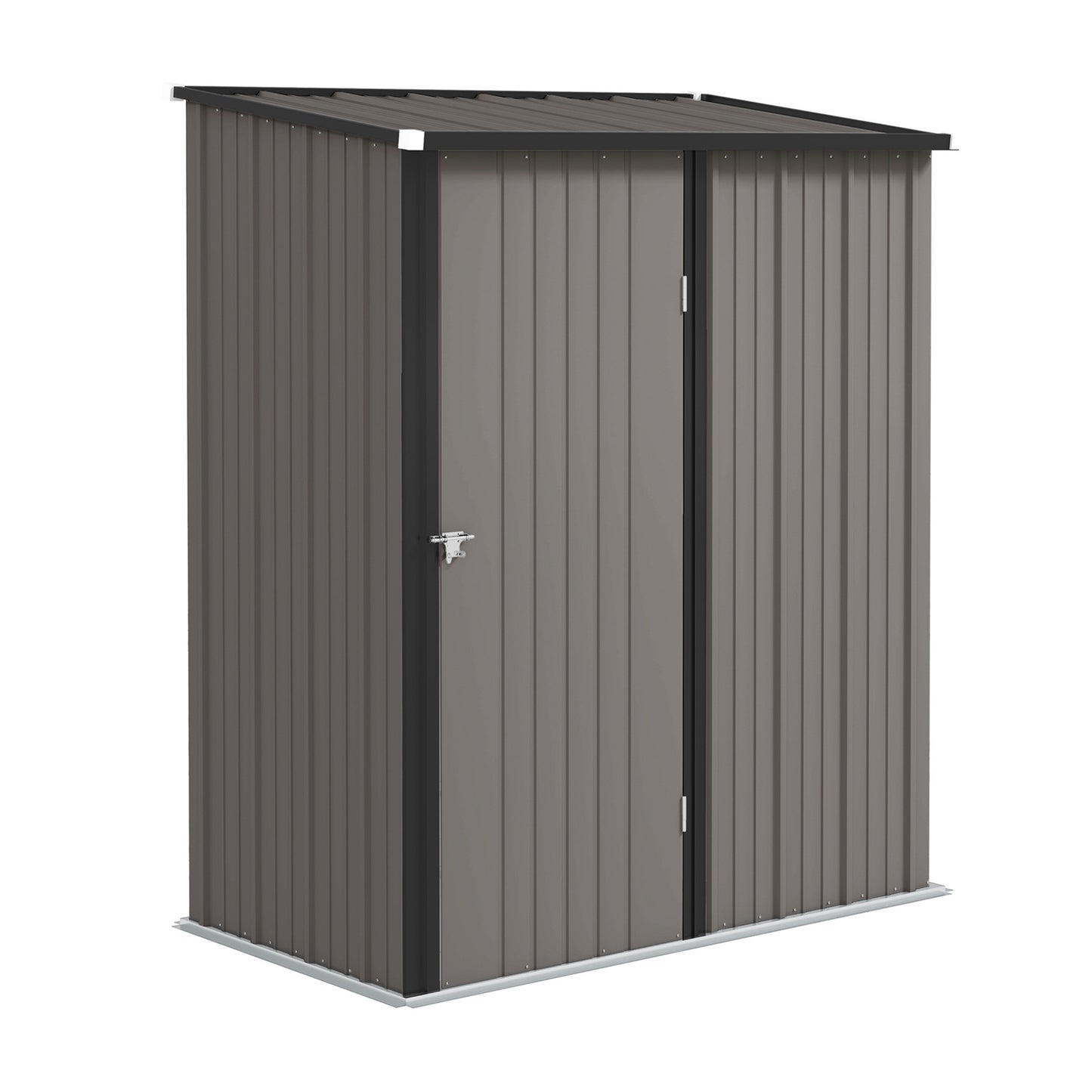 5.3 x 3.1ft Corrugated Steel Garden Shed - Light Grey