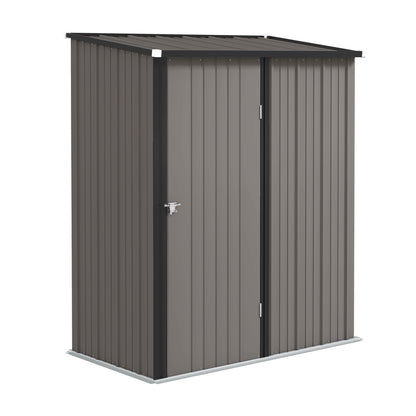 5.3 x 3.1ft Corrugated Steel Garden Shed - Light Grey