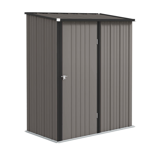 5.3 x 3.1ft Corrugated Steel Garden Shed - Light Grey