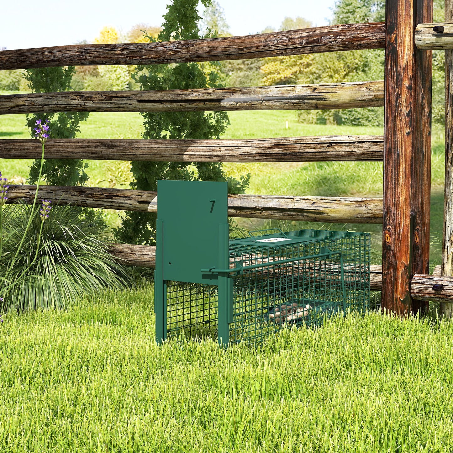 Metal Rat Trap with Single Door, for Small Animals, Dark Green