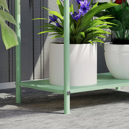 2 Tier Plant Stand, Metal Plant Rack Shelf with Drain Holes