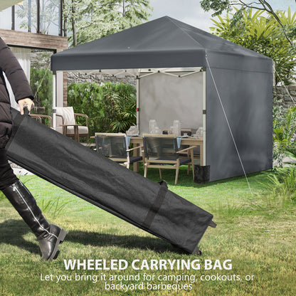 3 x 3 (M) Pop Up Gazebo, UPF 30+ with 2 Sidewalls, Leg Weight Bags and Wheeled Bag