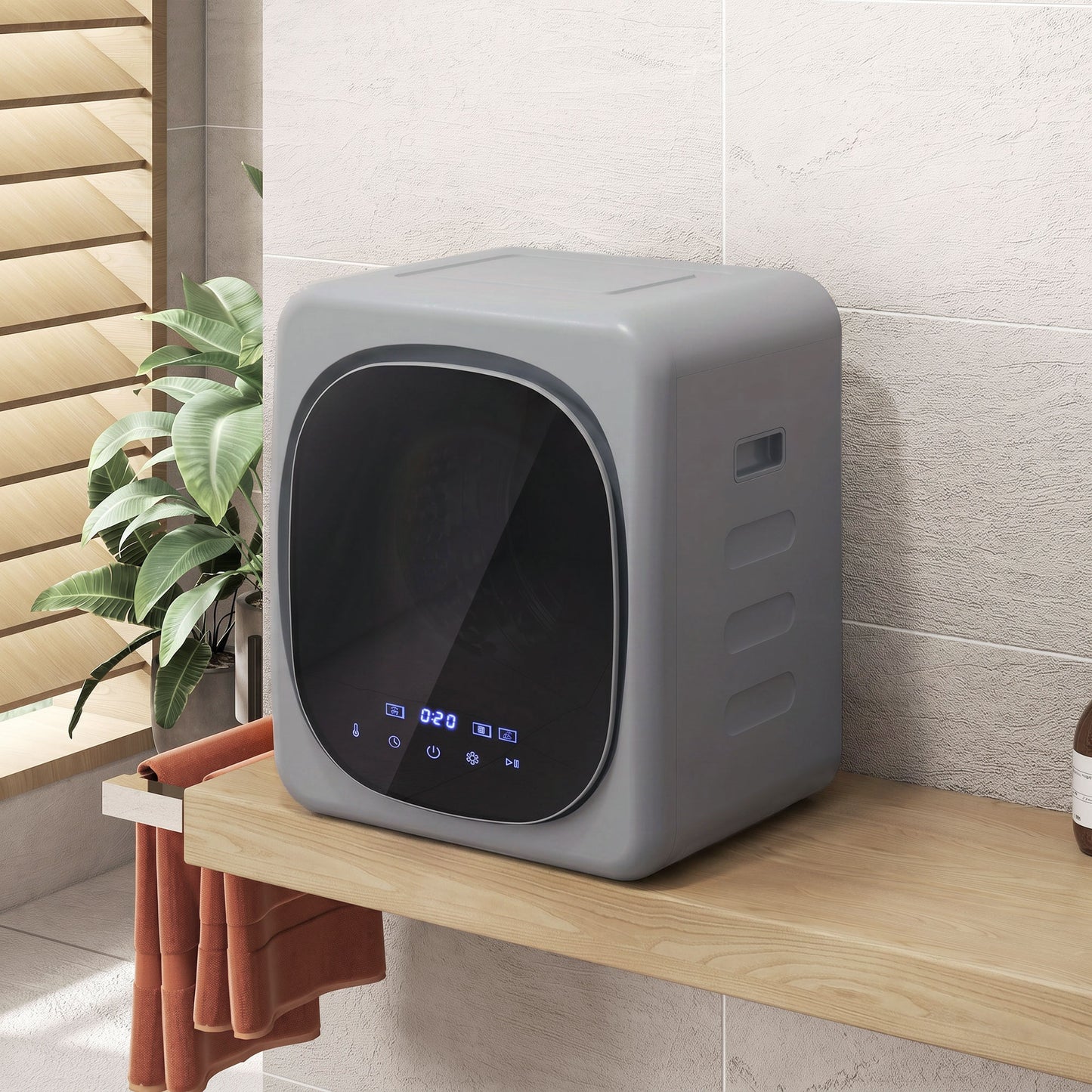 2.5kg Vented Tumble Dryer with Smart Mode, 800W Compact Tumble Dryer with Stainless Steel Tub, Silver Tone