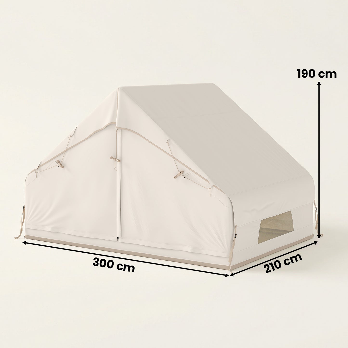 Inflatable Tent Waterproof for Camping Blow Up Tent with Pump Carry Bag for 2-4 Person, Beige