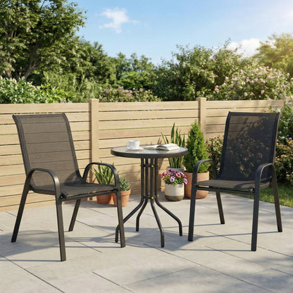 Three-Piece Outdoor Garden Set - Black