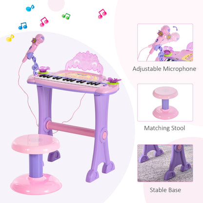 32 Keys Kids Mini Electronic Keyboard Musical Instrument Educational Game Toy Children Grand Piano Stool Micropho