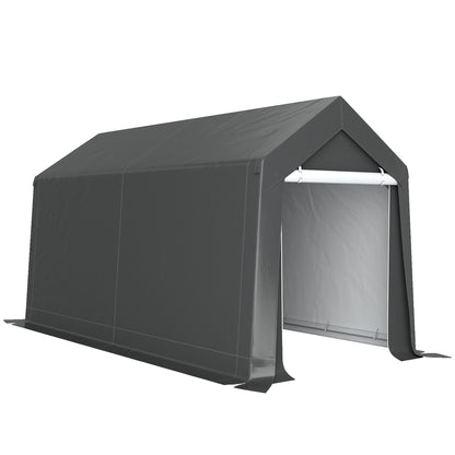 3.6 x 2.1m Portable Outdoor Shed, with Window - Dark Grey