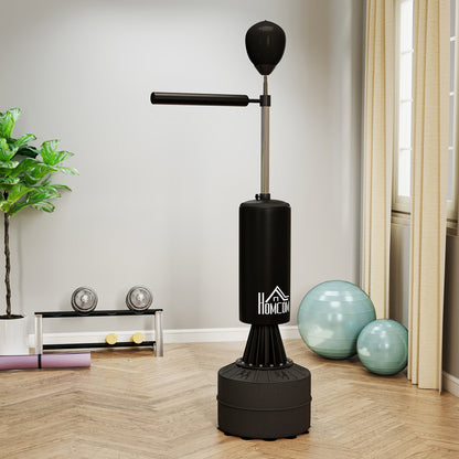 155-205cm 3-IN-1 Freestanding Boxing Punching Bag Stand, Boxing Speed Trainer with Rotating Flexible Arm, Speed Ball