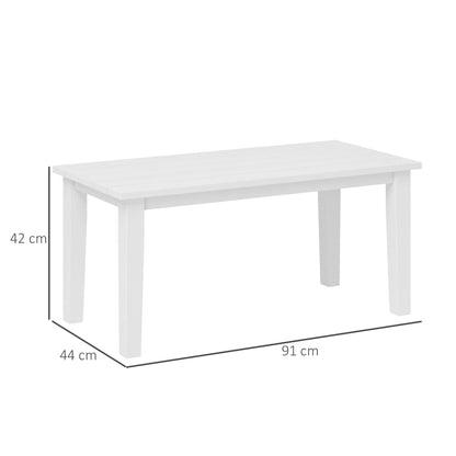 Outdoor Garden Coffee Table, HDPE All-Weather Rectangular Outdoor Garden Table with Slatted Tabletop for Patio, Balcony