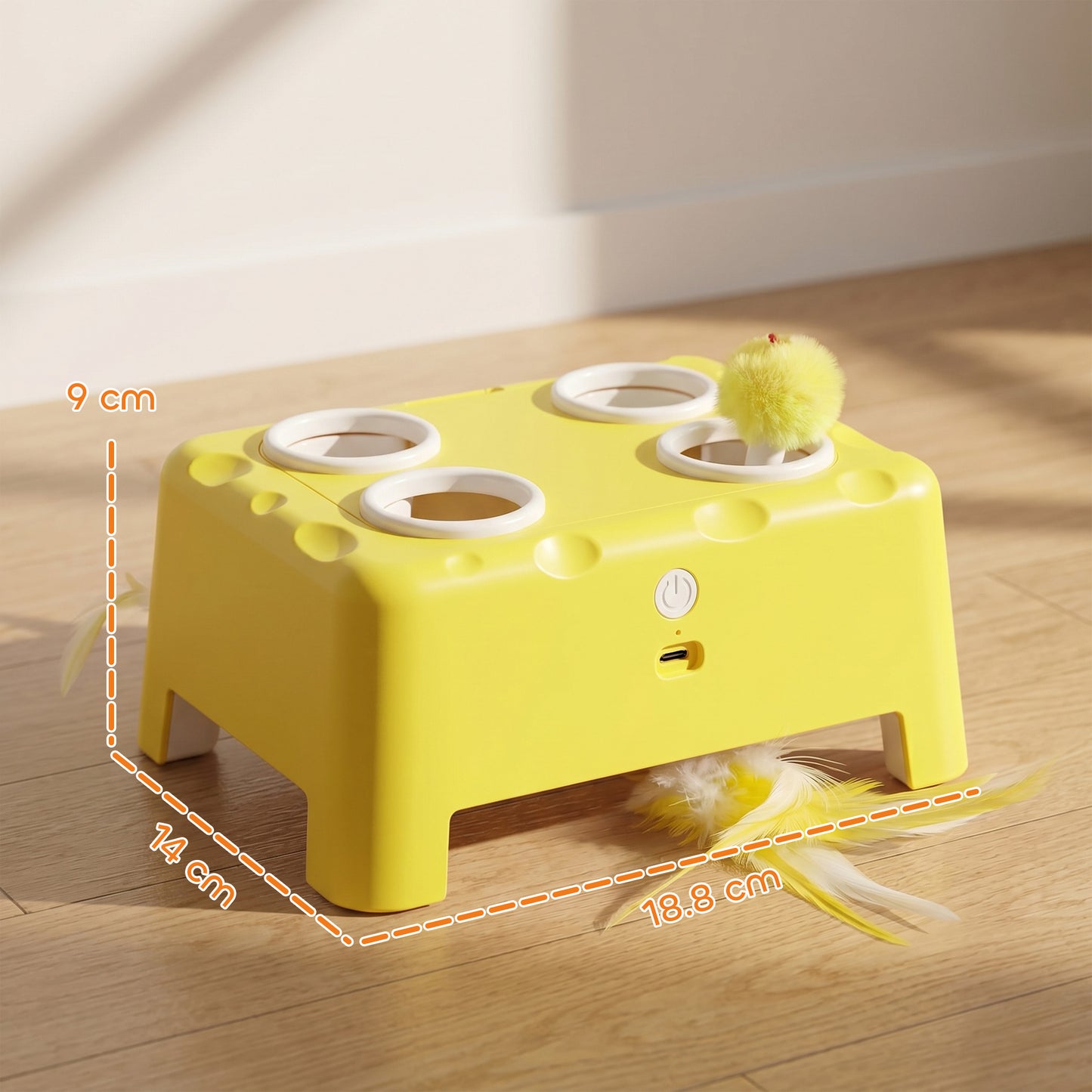 3 in 1 Interactive Cat Toys with Mouse & Feather Teaser Toy Rechargeable Automatic for Indoor Kittens & Adult Cats
