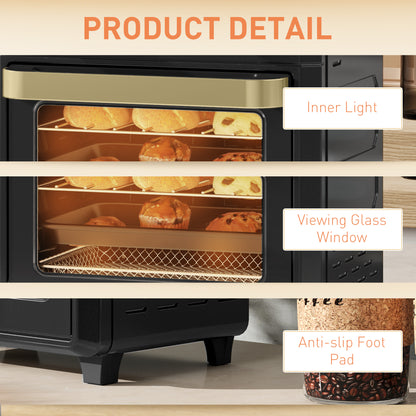 10L Air Fryer Oven, Mini Oven, Oil Free Cooking, Grill, Roast, Bake, with Adjustable Temperature, Timer, Dishwasher Safe