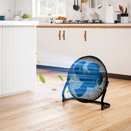Metal Floor Fan with Tilting, High Velocity, 3 Speed, Portable Gym Fan for Home Office, Black