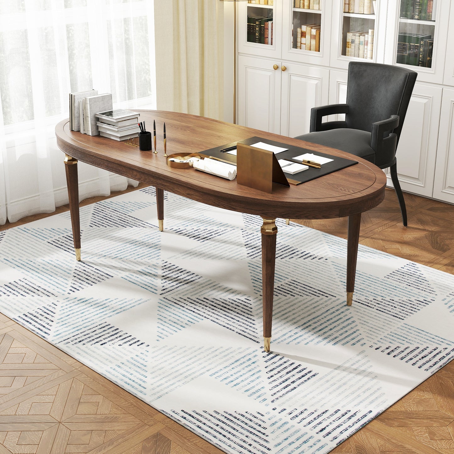Modern Area Rug, Geometric Pattern Non-Slip Washable Rug, Soft Floor Carpet for Living Room, Bedroom, Dining Room