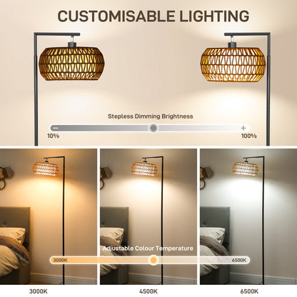 Boho Dimmable Floor Lamp - Black