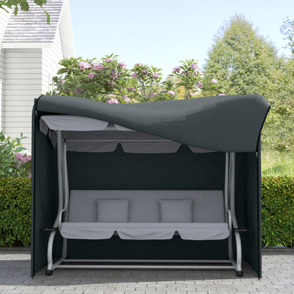 220 x 125cm Three-Seater Swing Chair Protective Cover - Grey