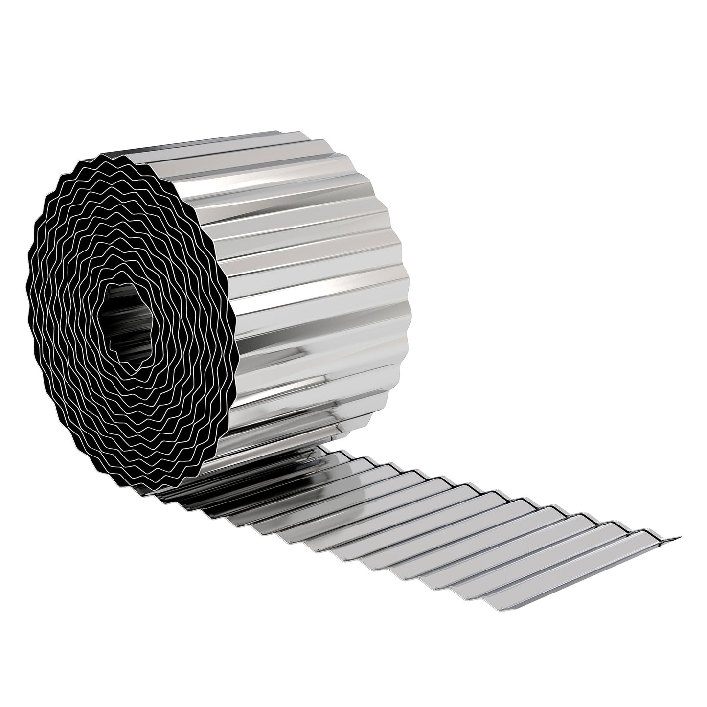Metal Garden Edging Border, 8 in x 21.3 ft Corrugated Heavy Duty Galvanised Steel Lawn Edging, Silver Tone