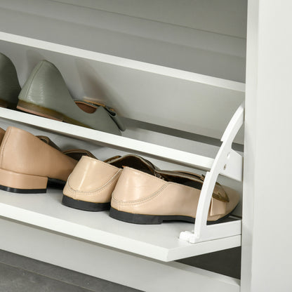 Shoe Cabinet, Slim Shoe Storage Cabinet with Drawer, 2 Flip-up Doors and Adjustable Shelf