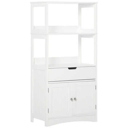 Bathroom Floor Cabinet, Free Standing Kitchen Cupboard with Shelves, Drawer and Doors, Storage Organizer for Living Room