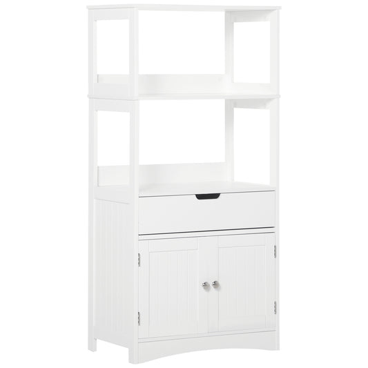 Bathroom Floor Cabinet, Free Standing Kitchen Cupboard with Shelves, Drawer and Doors, Storage Organizer for Living Room