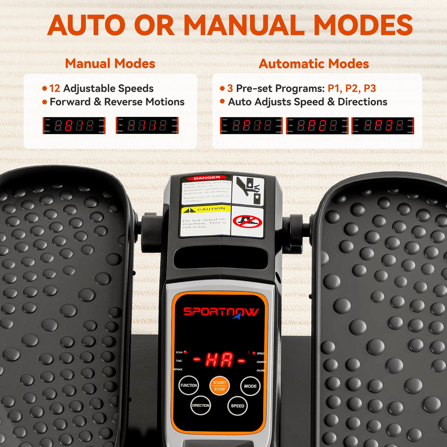 Under Desk Elliptical Machine for Home, Electric Elliptical Machine with 12 Adjustable Speed, LED Monitor