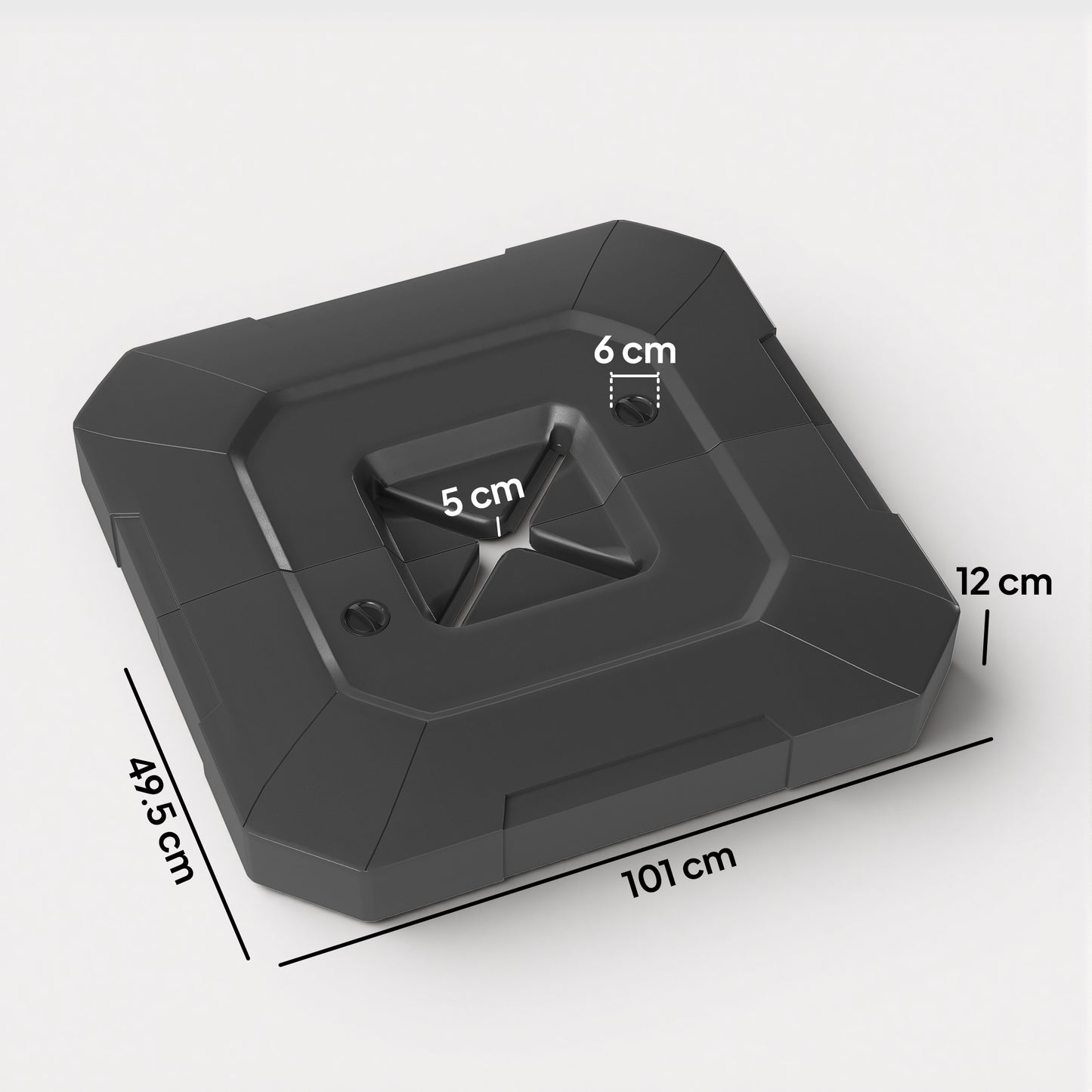 2PCS Umbrella Weights for Cantilever Parasols, Parasol Base Weights, 80 kg for Water or 105 kg Water and Sand Mix, Black