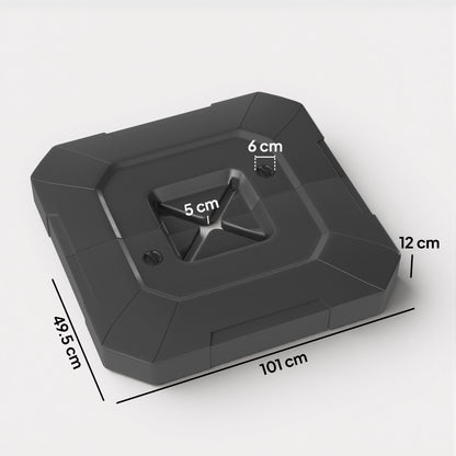 2PCS Umbrella Weights for Cantilever Parasols, Parasol Base Weights, 80 kg for Water or 105 kg Water and Sand Mix, Black
