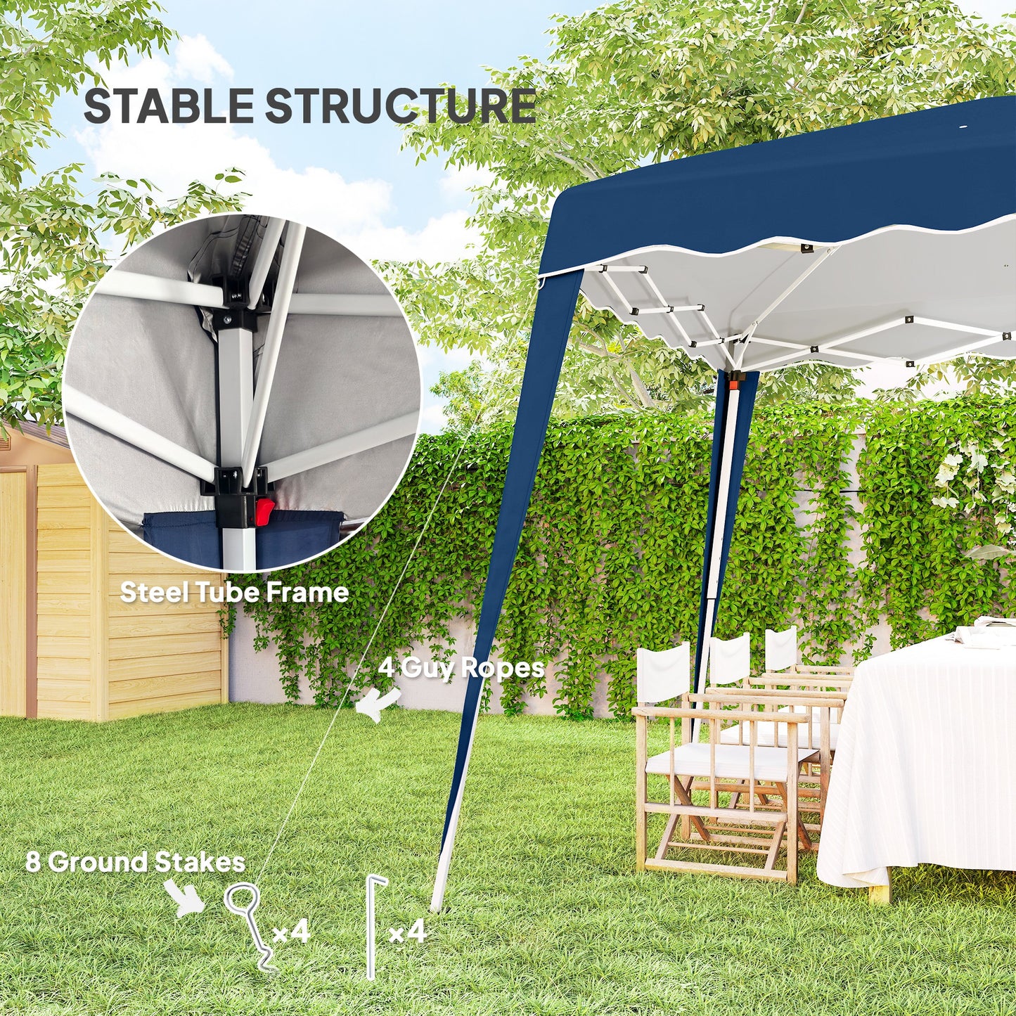 3 M x 3 M Base/ 2.5 M x 2.5 M Top Pop Up Gazebo, 2 Person Setup Instant with Carry Bag
