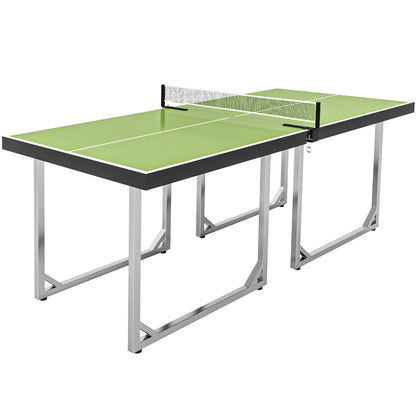 6ft Table Tennis Table, Ping Pong Table with Net, Foldable and Portable Ping Pong Set for Indoor Use, Easy Assemble, Midsize