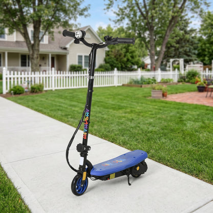 Foldable Electric Scooter, with LED Lights, for Ages 7-14 Years, Blue