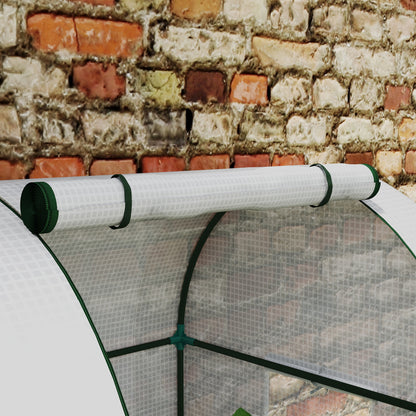 94 x 185cm Mini Two-Room Greenhouse - White