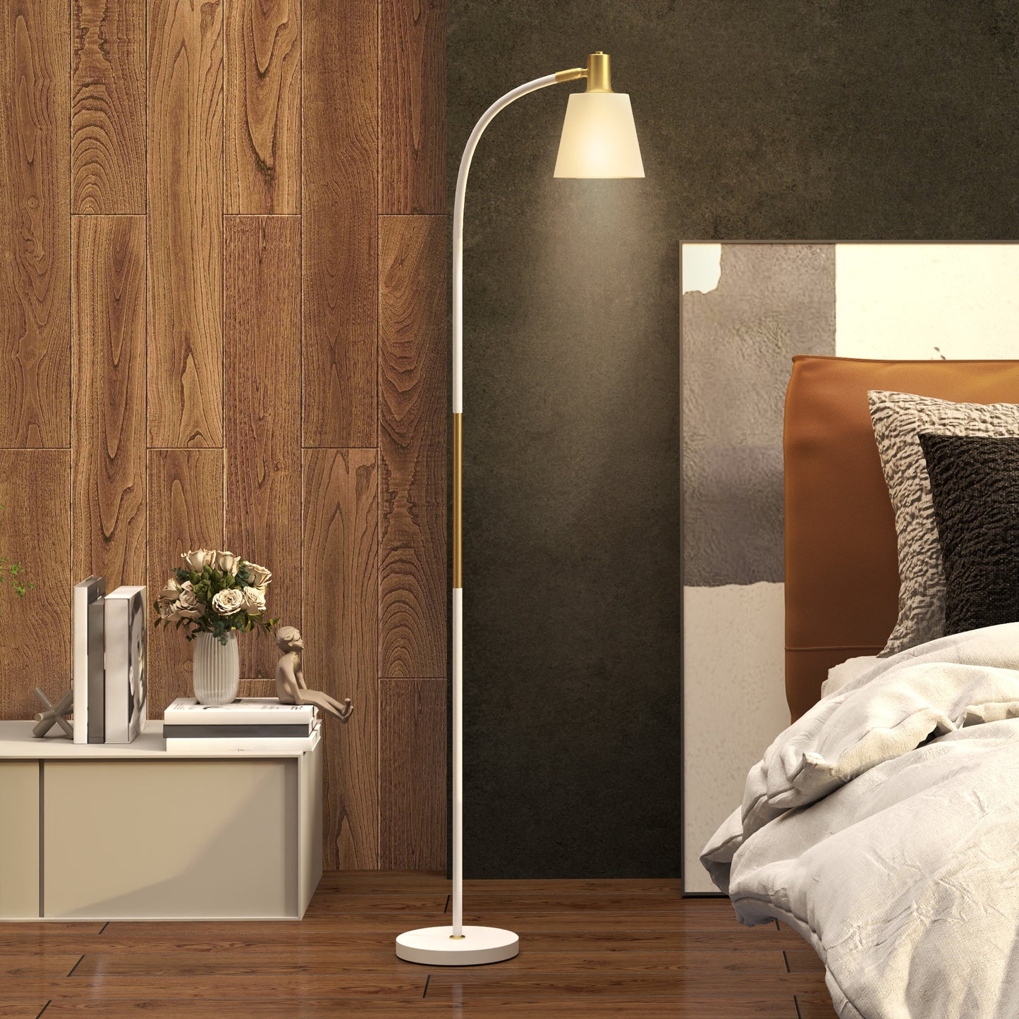 Floor Lamp for Living Room, Spotlight Reading Standing Lamp with Adjustable Height, Rocker on/off Switch