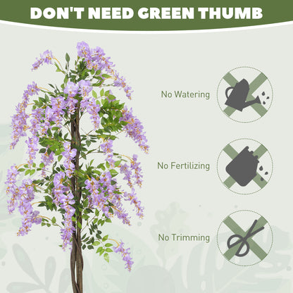 180cm Ficus Artificial Tree, Fake Wisteria Tree in Nursery Pot