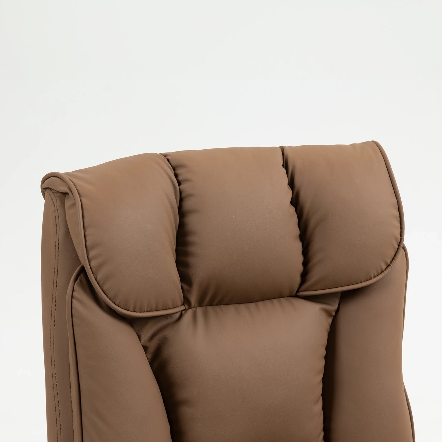 155° Reclining Faux Leather Swivel Office Chair - Brown