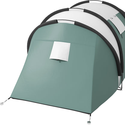 Two-Man Tent, with Bedrooms, Living Room and Canopy - Dark Green