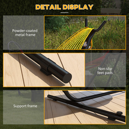 9.4ft Hammock Stand with Side Tray Stand, Steel Frame Hammock Net Stand, for String-style, Brazilian-style, Flat-style