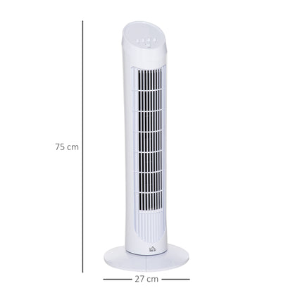 Tower Fan for Bedroom Cooling, 30 Inch Electric 70° Oscillating Fan with 3 Speed Settings