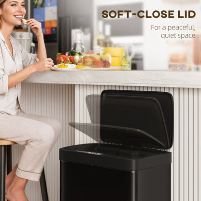 45L Kitchen Sensor Bin - Black