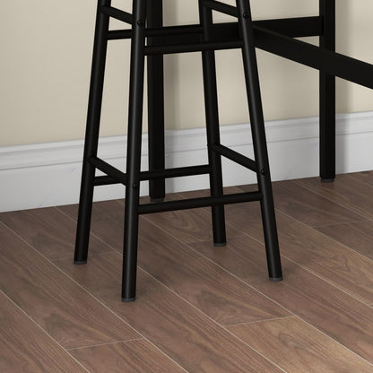 3 Piece Bar Table Set with 2 Stools, Industrial Bar Table and Stool Set, Dining Table and Chair Set, Rustic Brown