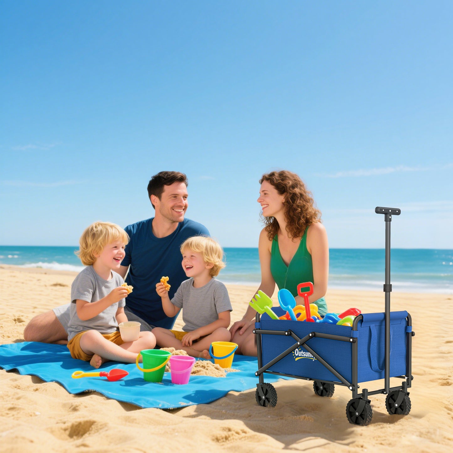 62L Festival Trolley on Wheels, Portable Small Folding Trolley Cart