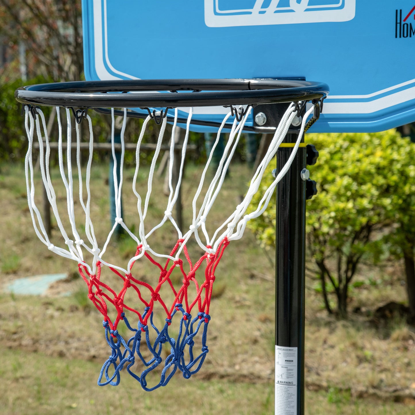 Adjustable Basketball Hoop and Stand, with Wheels and Weight Base, Blue